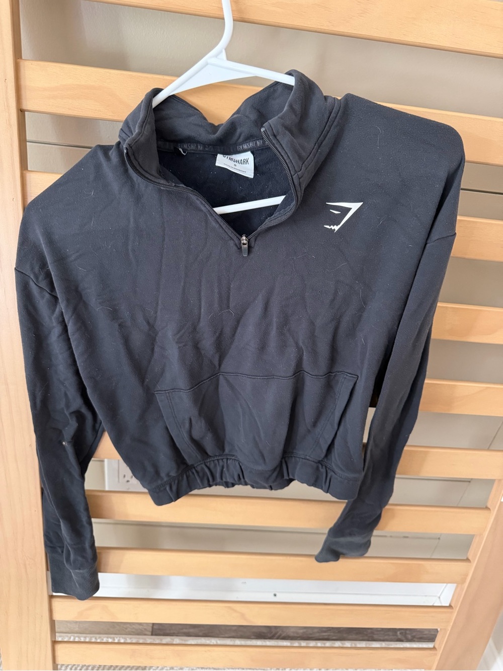 Gymshark Black Cropped Quarter-Zip Pullover